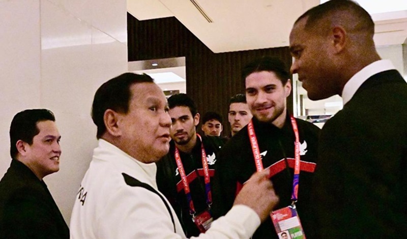 Presiden Prabowo sambangi Timnas (Foto/BPMI)