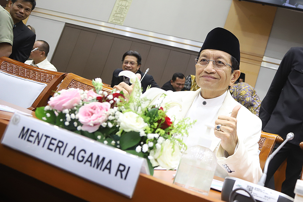 Rapat kerja Komisi VIII bersama Menteri Agama. (BeritaNasional/Elvis Sendouw)