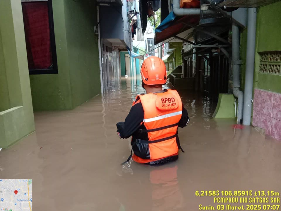 Ilustrasi banjir di Jakarta. (Foto/BPBD DKI)