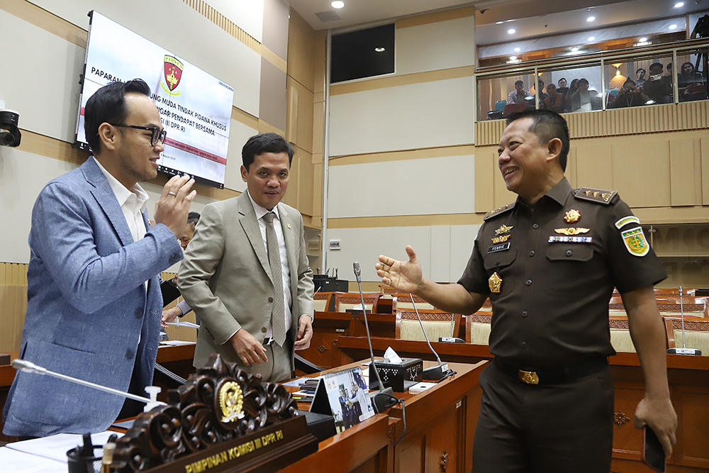 RDPU Komisi III bersama Jampidsus bahas RUU KUHAP. (BeritaNasional/Elvis Sendouw)