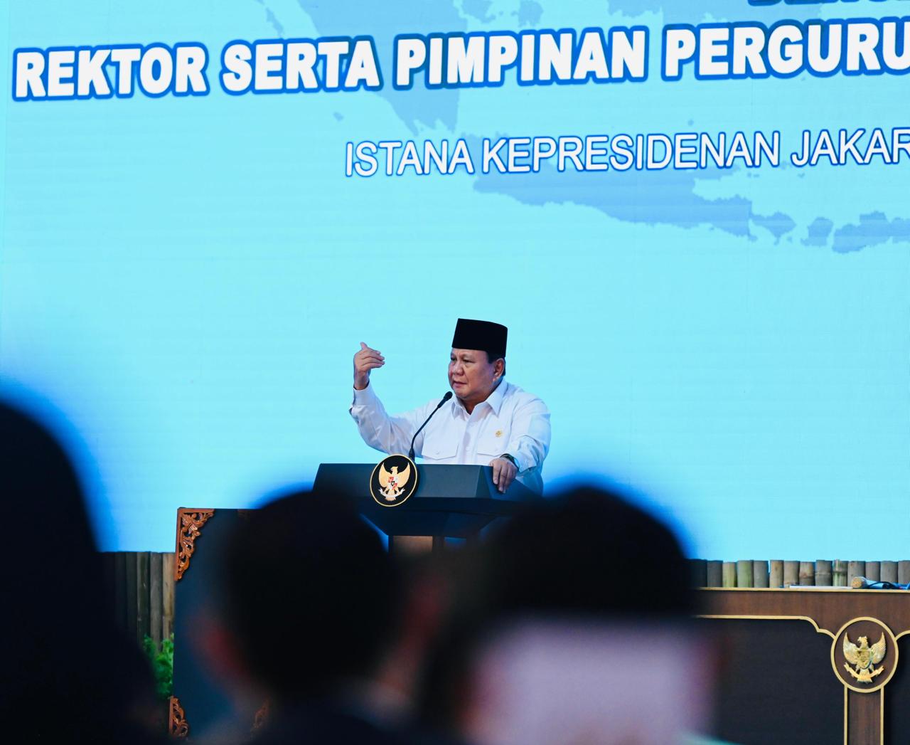 Presiden Prabowo Subianto saat berpidato. (Foto/BPMI Setpres)