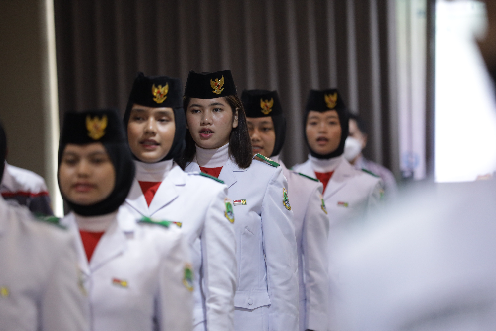 Anggota Paskibraka sedang berbaris. (Foto/BPIP)