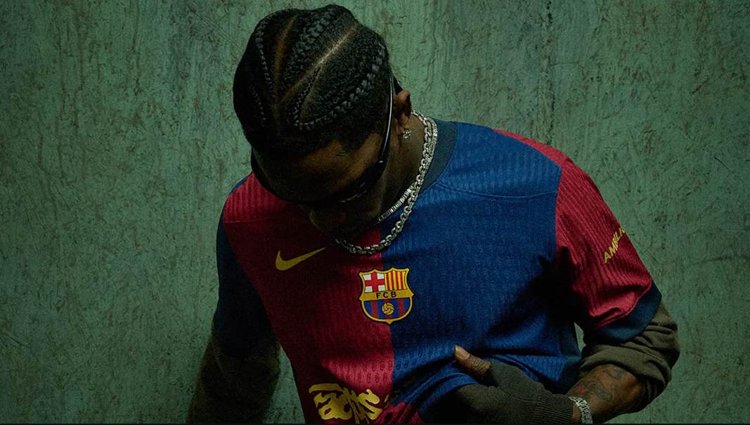 Barcelona Tampilkan Logo Cactus Jack di El Clasico, Kolaborasi Terbaru Bareng Travis Scott Barcelona rilis jersey spesial Travis Scott untuk laga kontra Real Madrid. (Foto/Doc. Barcelona)