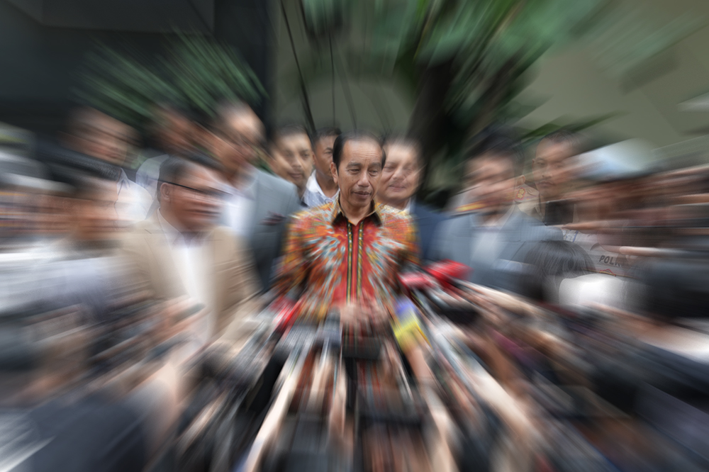 Presiden ke 7 Joko Widodo membuat laporan tudingan ijazah palsu ke Polda Metro. (BeritaNasional/Elvis Sendouw)