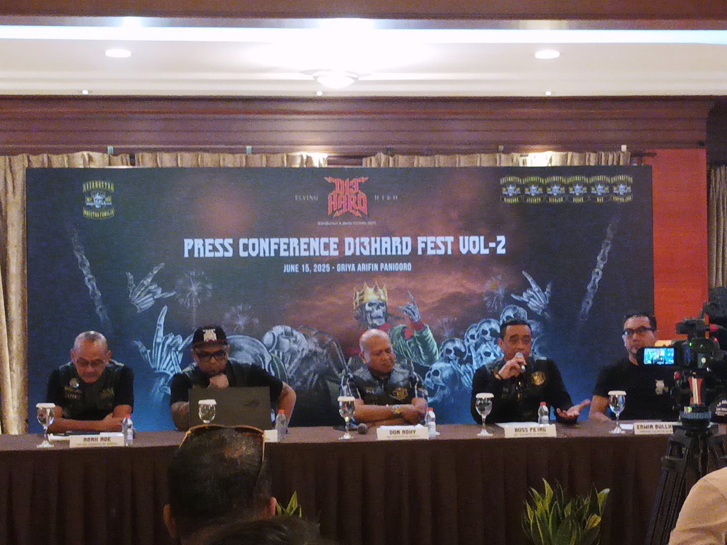 Cosanostra Mc saat konferensi pers Festival Musik D13hard Festival Vol 2. (BeritaNasional/Shanaz)