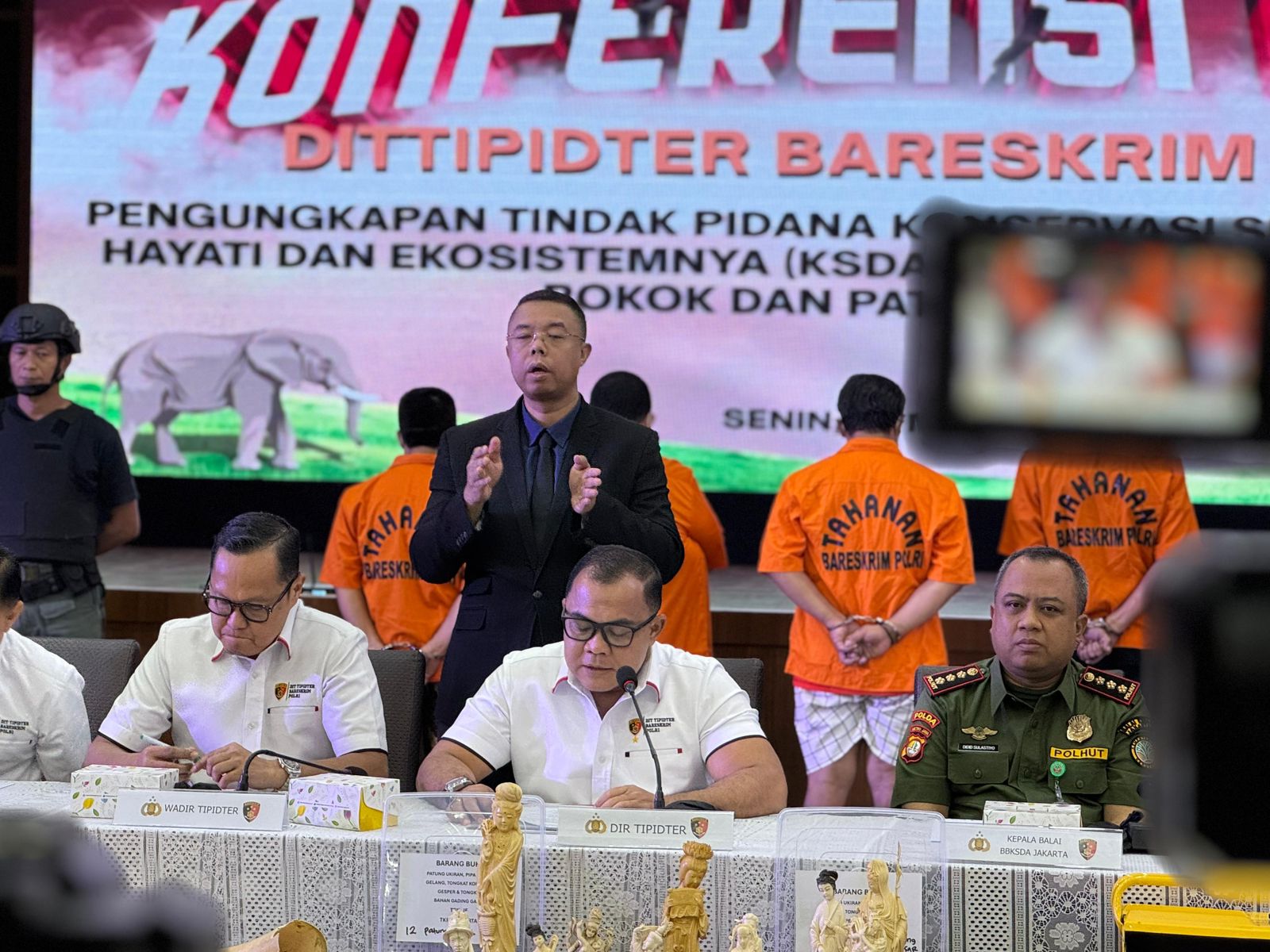 Dittipidter Bareskrim Polri merilis kasus tindak pidana kejahatan konservasi perdagangan satwa dilindungi. (BeritaNasional/Bachtiarudin Alam)