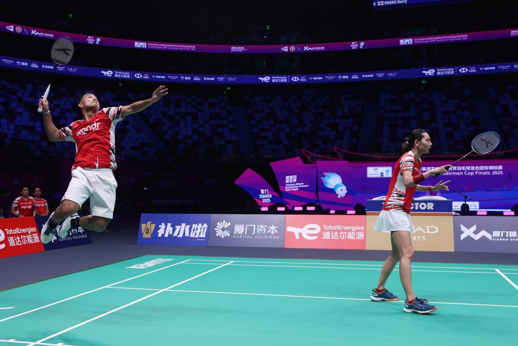 Tim Indonesia saat menghadapi Denmark. (Foto/PBSI).