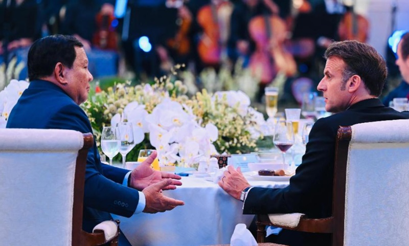 Presiden Prabowo menjamu Macron (Foto/Setpres)