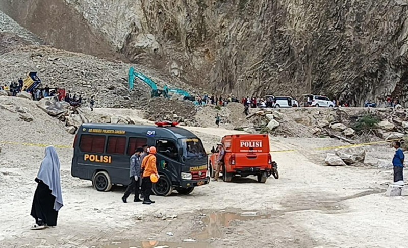 Tambang Gunung Kuda longsor (Foto/BNPB)