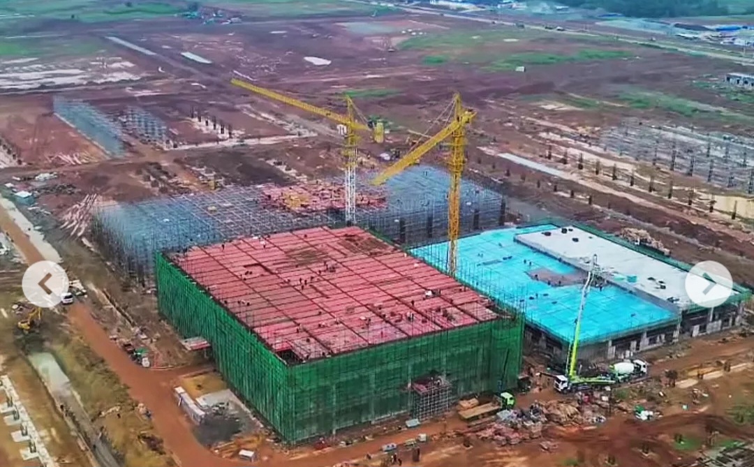 Proses pembangunan pabrik BYD di Subang Jawa Barat. (BeritaNasional/instagram)