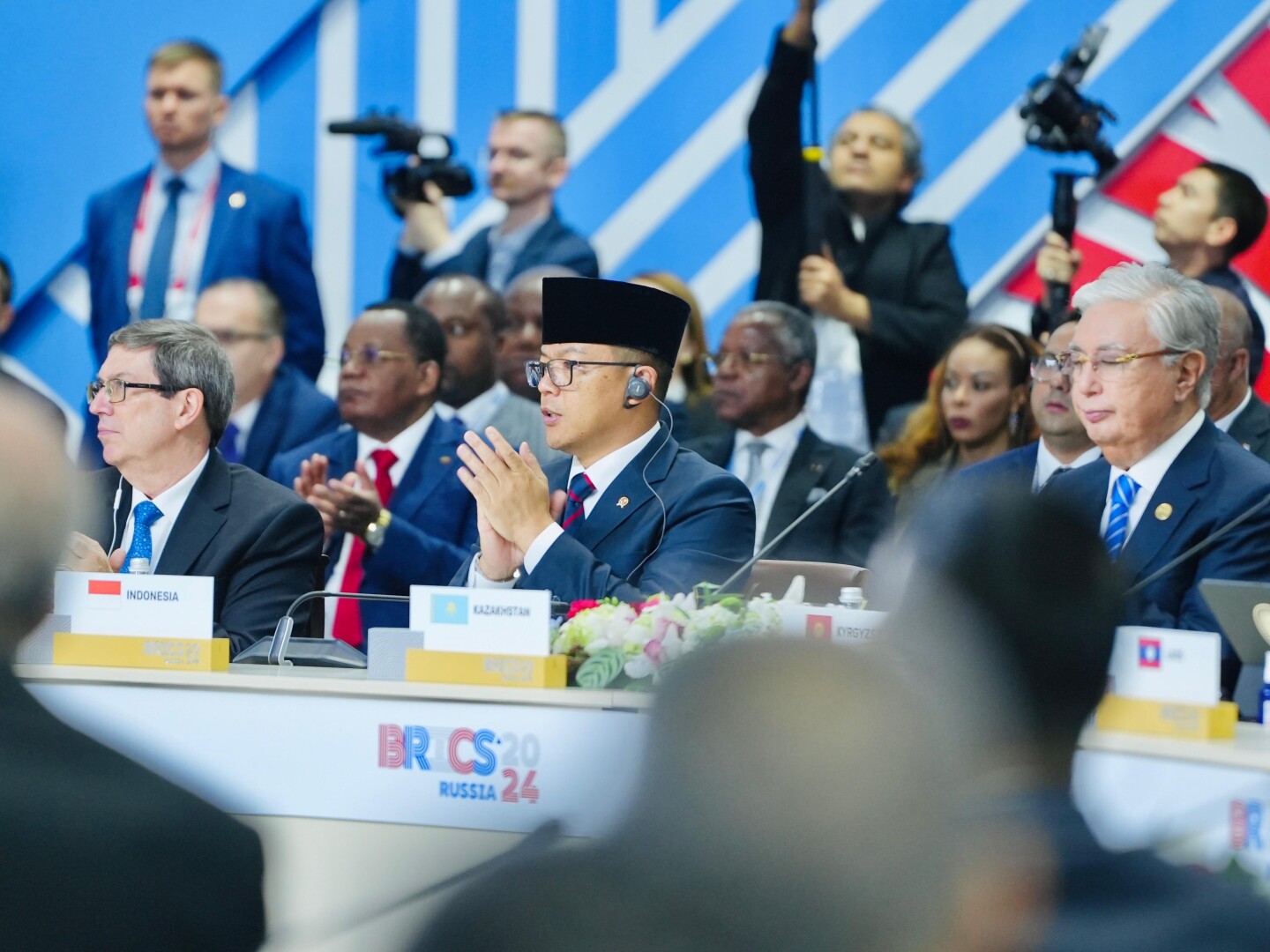Menlu Sugiono dalam pertemuan KTT BRICS Plus di Kazan, Rusia. (BeritaNasional/Kemenlu).
