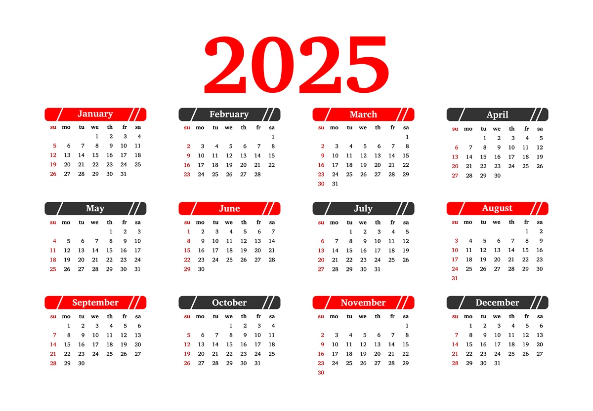 Ilustrasi kalender 2025. (Foto/freepik).