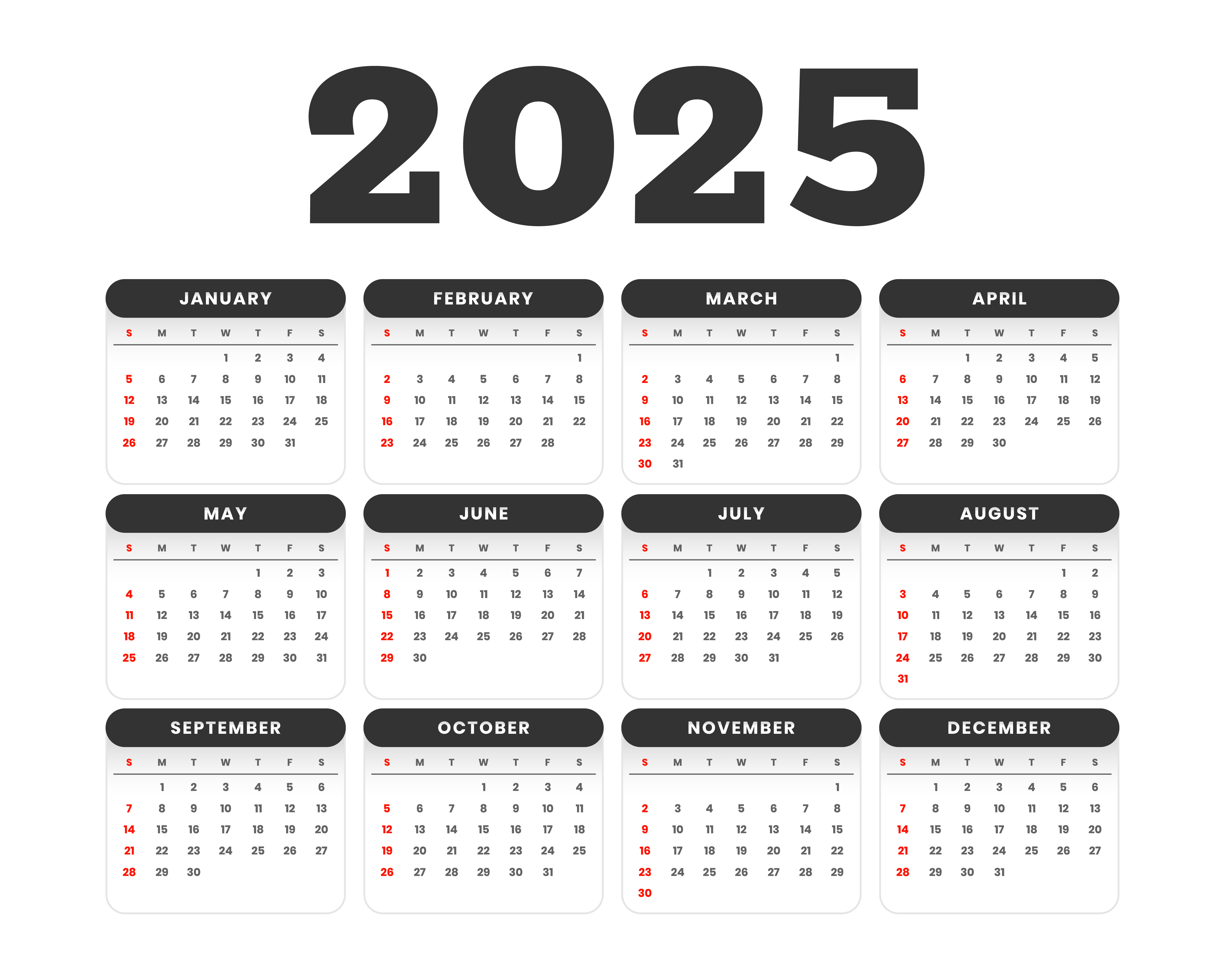 Ilustrasi kalender 2025. (Foto/freepik).