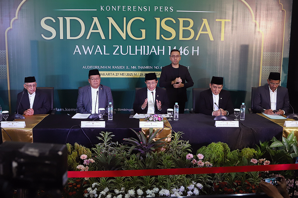Kemeng umumkan hasil sidang isbat anggal 1 Zulhijjah jatuh pada hari Rabu (28/5/2025). (BeritaNasional/Elvis Sendouw