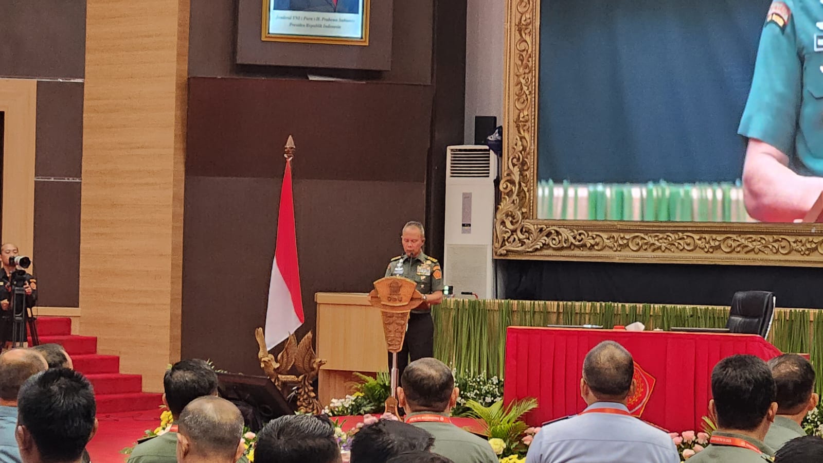 Kepala Staf Umum (Kasum) TNI Letjen TNI Richard Tampubolon dalam pembukaan Rakornis POM TNI di Mabes TNI, Jakarta, Rabu (7/5/2025). (Foto/Istimewa)