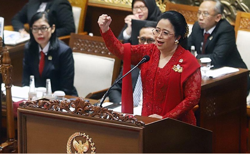 Bahas RUU PPRT, Puan Pastikan Menerima Masukan Masyarakat Ketua DPR Puan Maharani saat berpidato di Gedung DPR. (BeritaNasional/Elvis Sendouw)