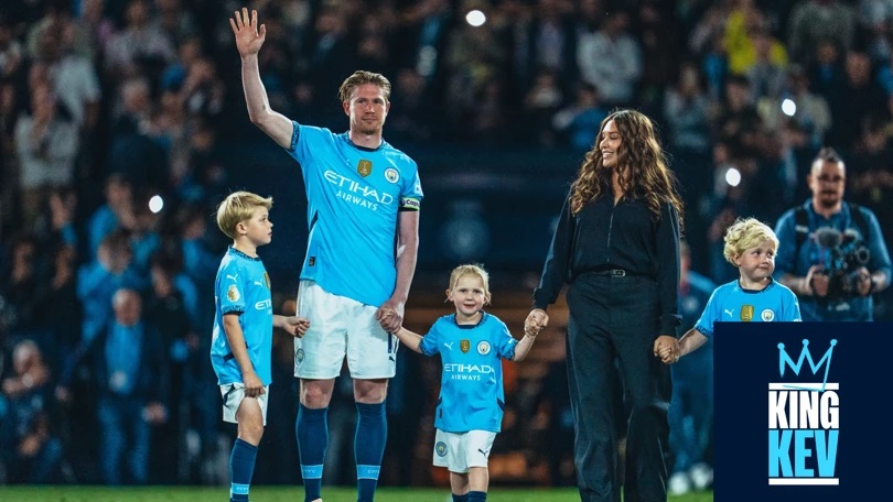 Kevin De Bruyne di laga perpisahan dengan Manchester City. (Foto/Manc City)