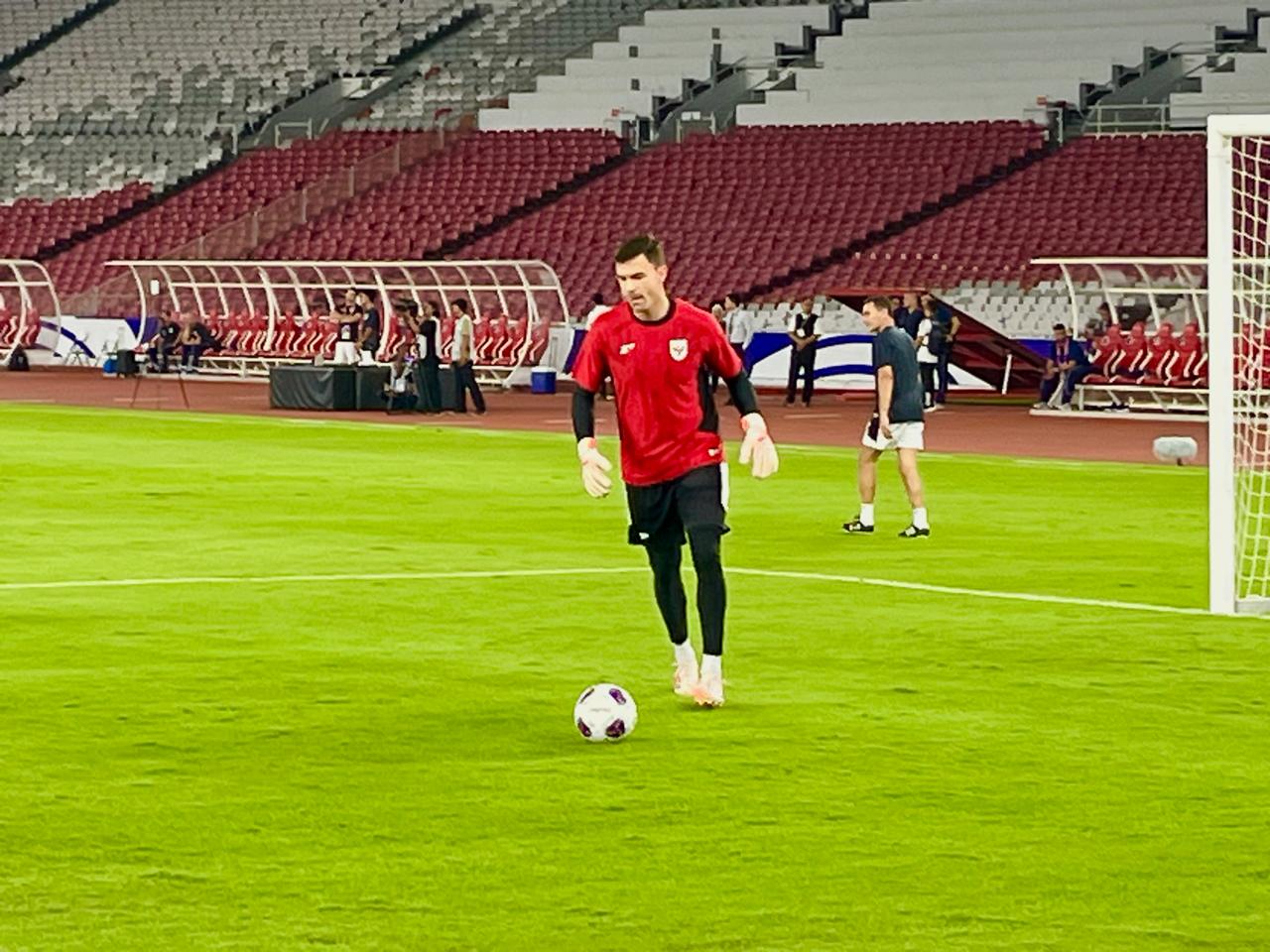 Kiper Timnas Indonesia Emil Audero. (BeritaNasional/Harits)