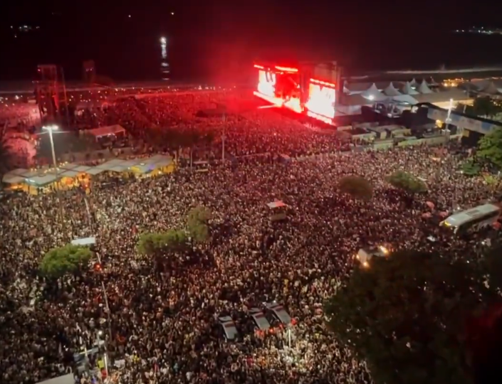 Suasana konsel Lady Gaga di Brasil. (Foto/X)