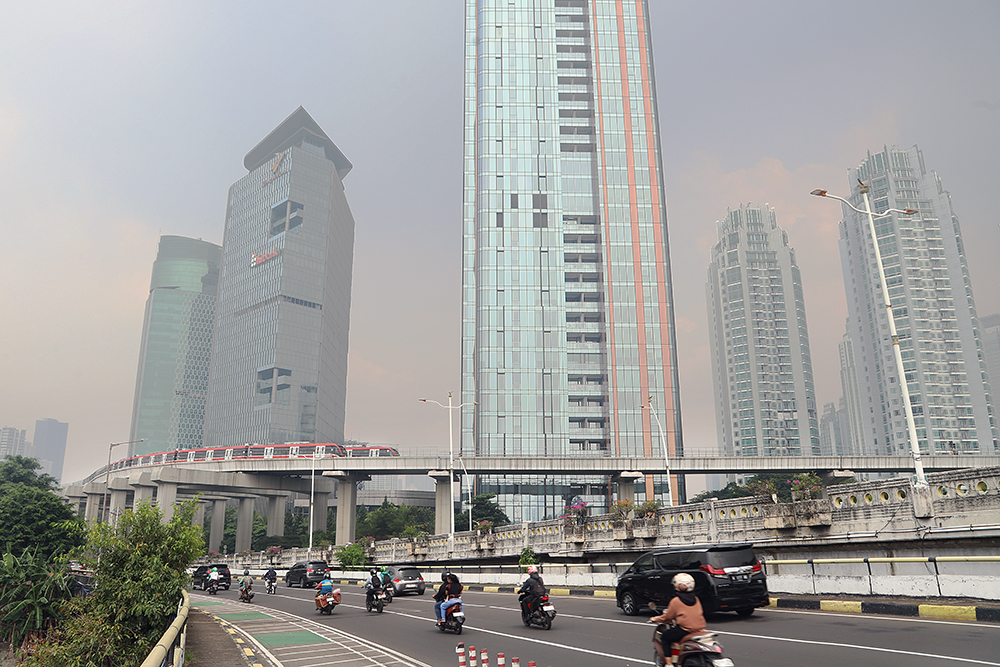 Polusi udara di Jakarta. (BeritaNasional/Elvis Sendouw)