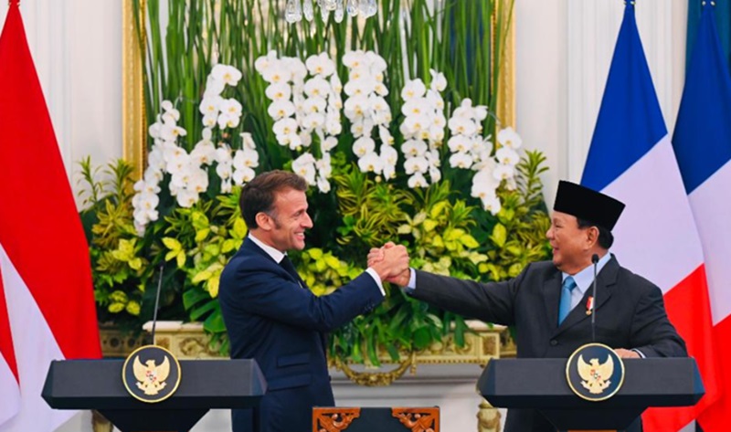 Kunjungan Kenegaraan Presiden Macron ke Istana (Foto/Setpres)