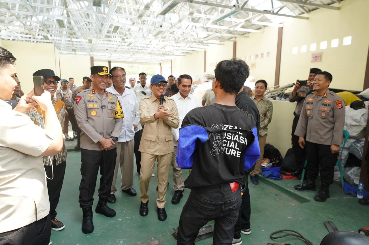 Kunjungan Menteri P2MI ke Balai Vokasi Poliran milik Polda Banten di Serang, Banten. (BeritaNasional/Elvis Sendouw/HO Hms P2MI)