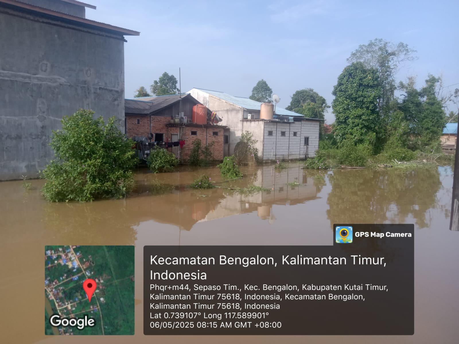 Peristiwa banjir di Kab Kutai Timur, Kalimantan Timur, Selasa (6/5/2025). (BeritaNasional/BNPB)