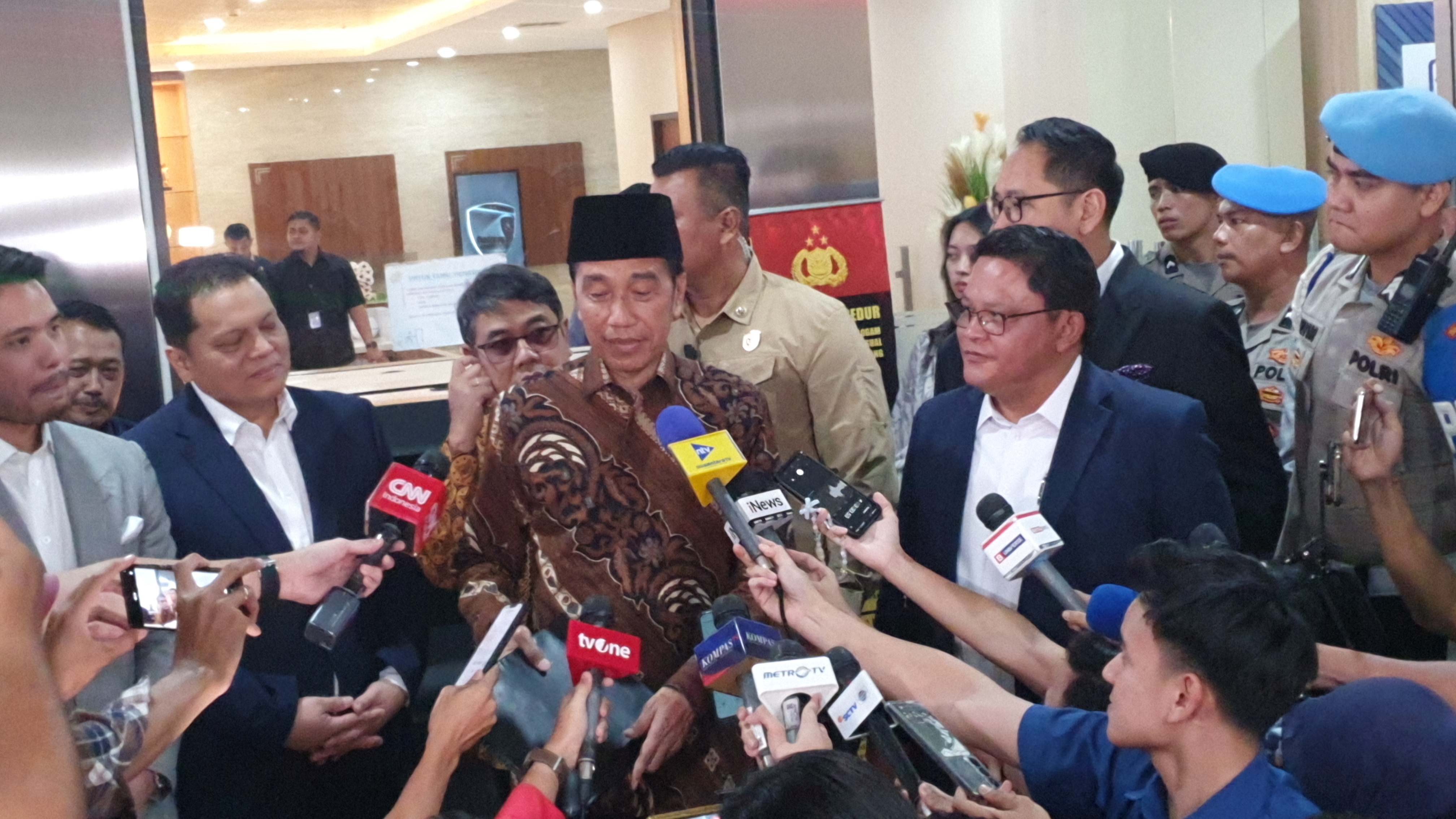 Presiden Jokowi di Bareskrim Polri. (BeritaNasional/Bachtiar)