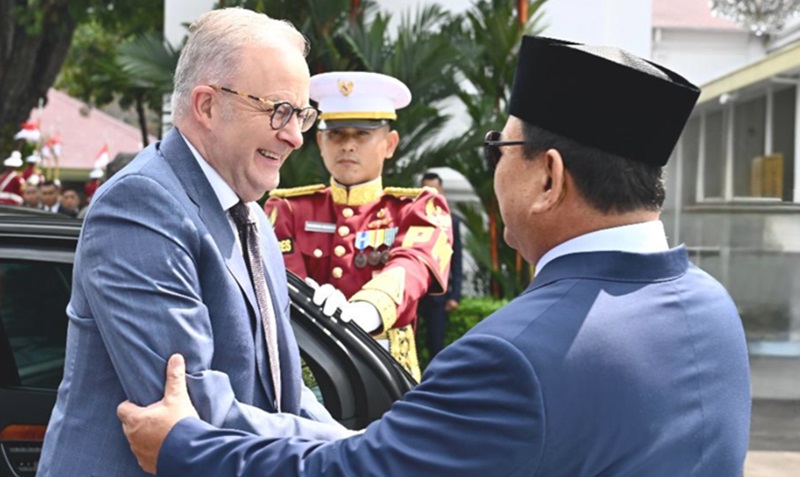 Presiden Prabowo menerima PM Australia (Foto/PBMI)
