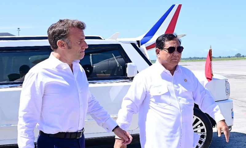 Presiden Prabowo bersama Presiden Macron (Foto/Setpres)