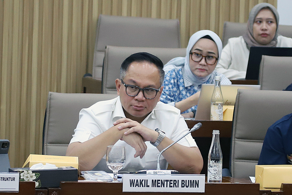 Rapat kerja dan rapat dengar pendapat Komisi VI bersama Wamen BUMN. (BeritaNasional/Elvis Sendouw)