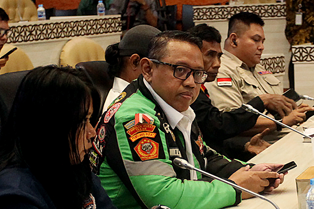 Rapat dengar pendappat Komisi V dengan driver transportasi online. (BeritaNasional/Elvis Sendouw)