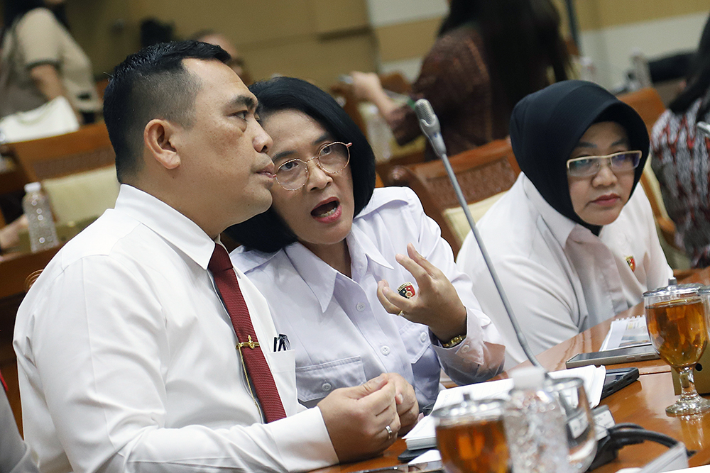 Rapat dengar pendapat komisi membahas terkait kasus asusila di NTT. (BeritaNasional/Elvis Sendouw)