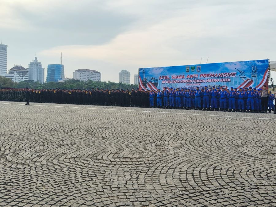 Momen apel siaga anti premanisme di kawasan Monas, Jakarta Pusat, Jumat (9/5/2025). (BeritaNasional/Bachtiarudin Alam)