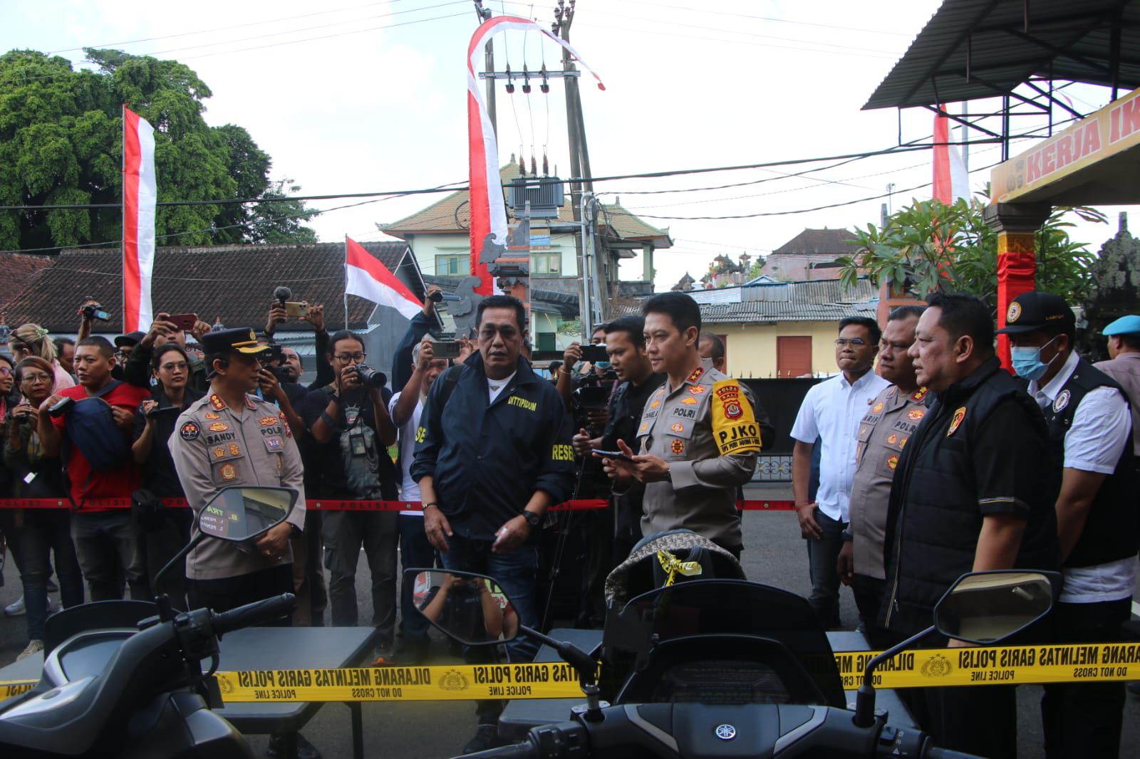 Kapolda Bali Irjen Pol Daniel Adityajaya memberikan keterangan penembakan WNA di Bali. (BeritaNasional/Bachtiarudin alam)