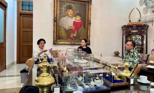 Momen pertemuan Ketua Harian DPP Partai Gerindra, Sufmi Dasco Ahmad bersama Ketua Umum PDI Perjuangan, Megawati Soekarnoputri. (Foto/Instagram)