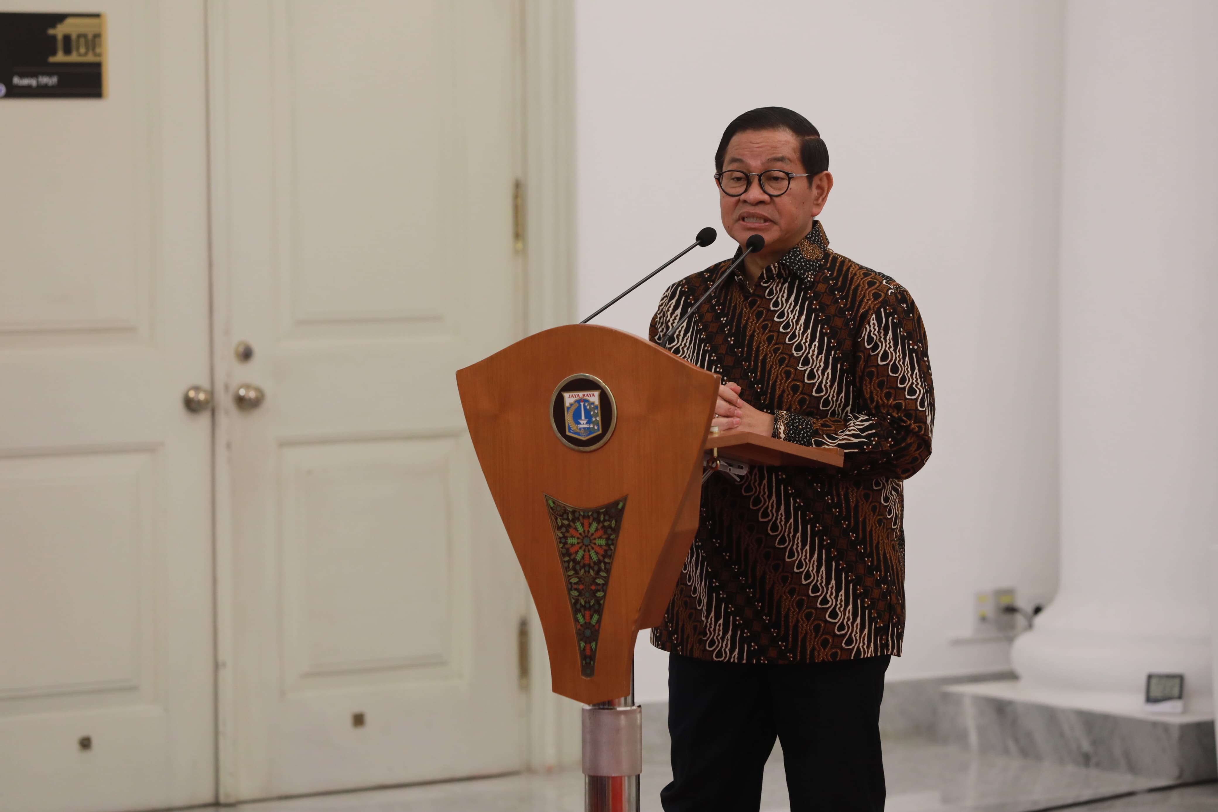 Gubernur Jakarta Pramono Anung saat memberikan pidato. (Foto/Pemprov Jakarta)