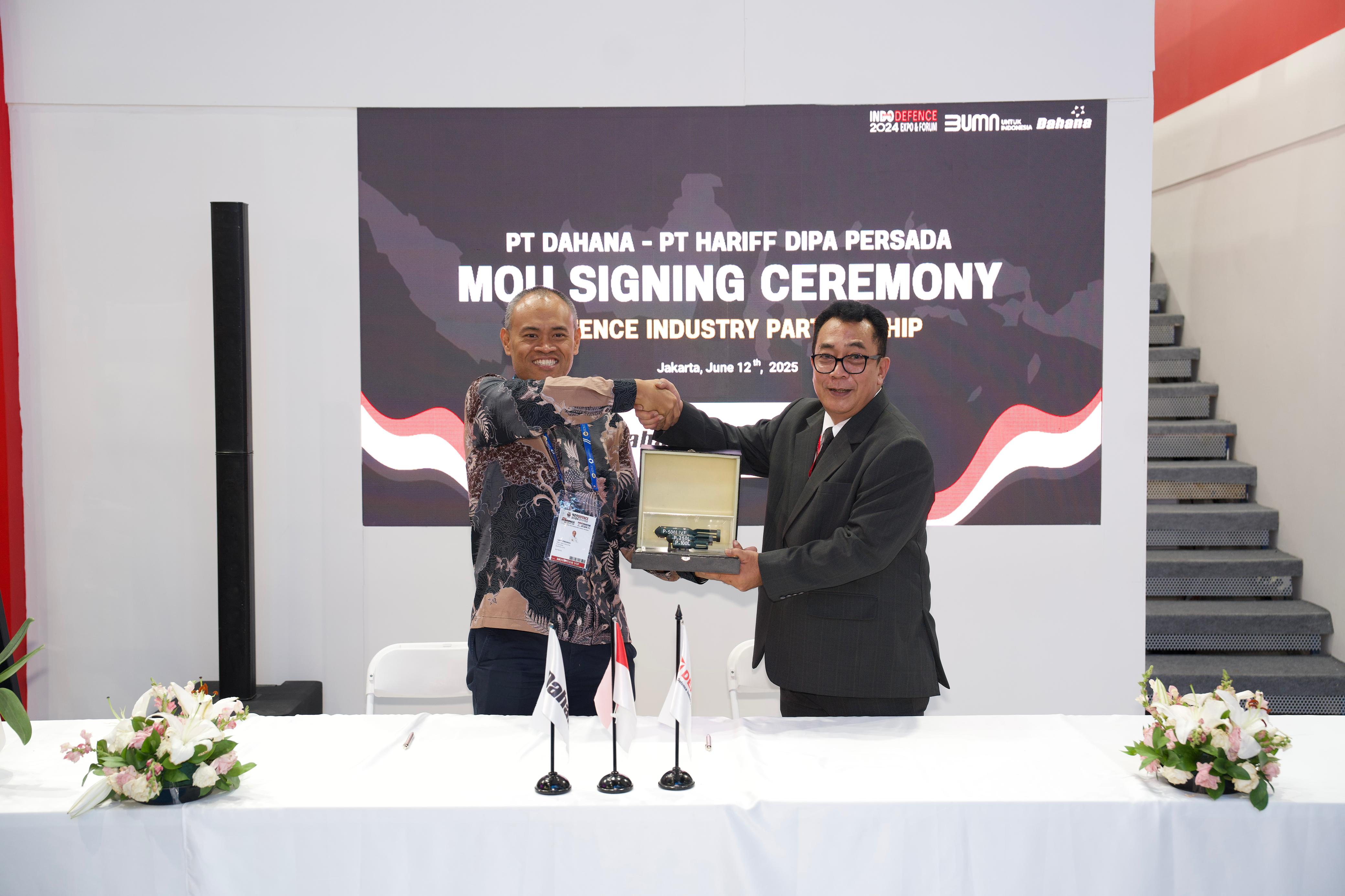 Hariff Defense dan PT Dahana Resmikan Sinergi untuk Kemandirian Teknologi Pertahanan. (Foto/istimewa)
