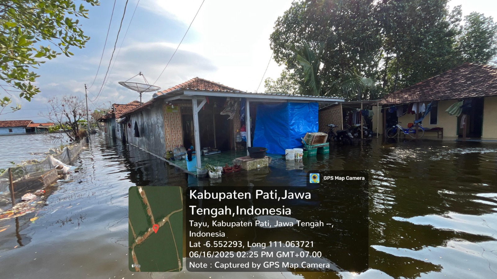 Banjir rob terjadi di Pati Jawa Tengah. (BeritaNasional/BNPB)