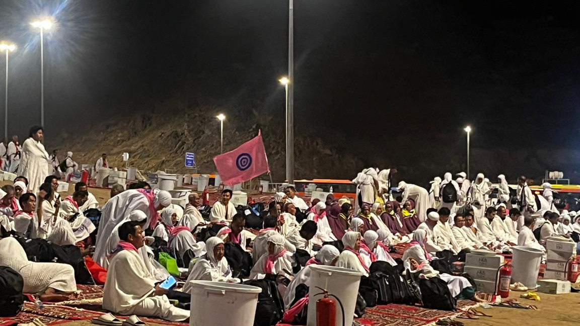 Jemaah haji Indonesia tiba di Muzdalifah. (Foto/Kemenag RI)