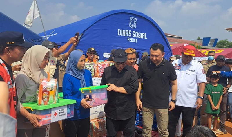 Gubernur DKI Jakarta Pramono Anung tinjau korban kebakaran (Beritanasional/Lydia)