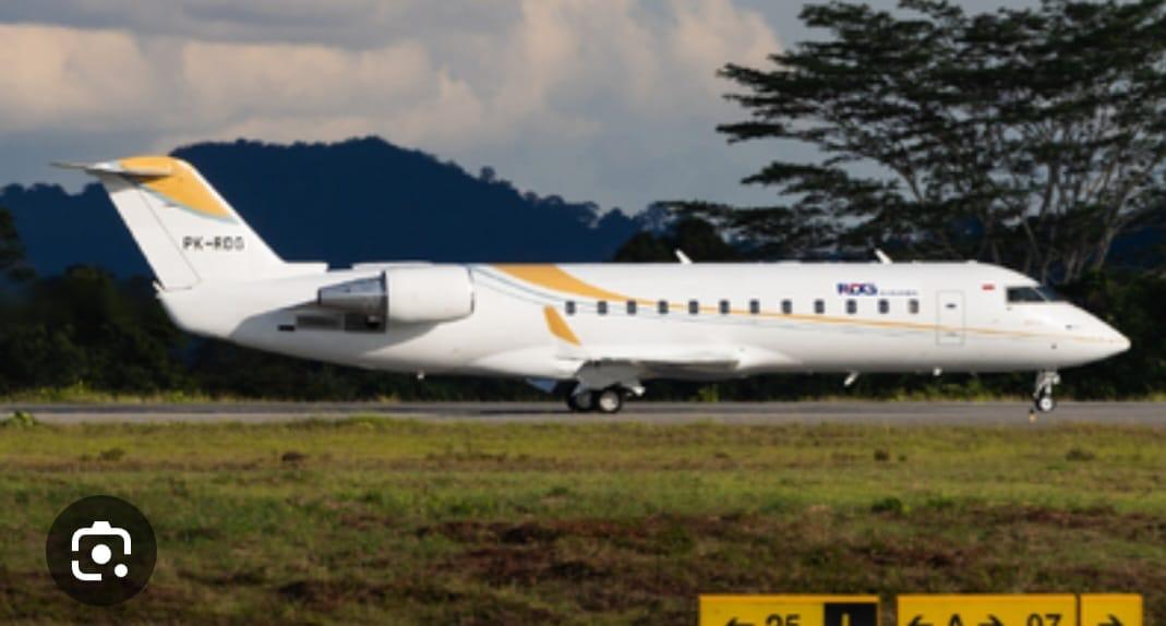 Jet pribadi yang diduga berasal dari aliran dana kasus dugaan korupsi di Pemerintah Provinsi Papua pada tahun 2020–2022. (Foto/doc. KPK)