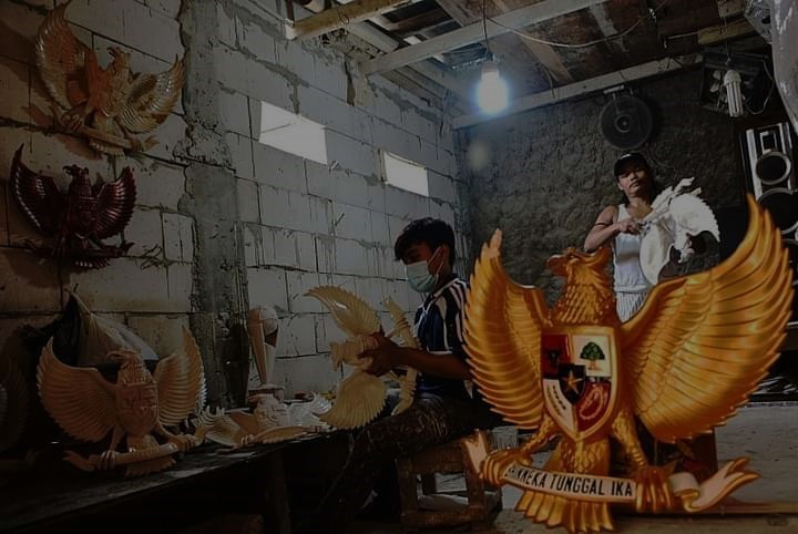 Logo Pancasila. (BeritaNasional/Elvis Sendouw)