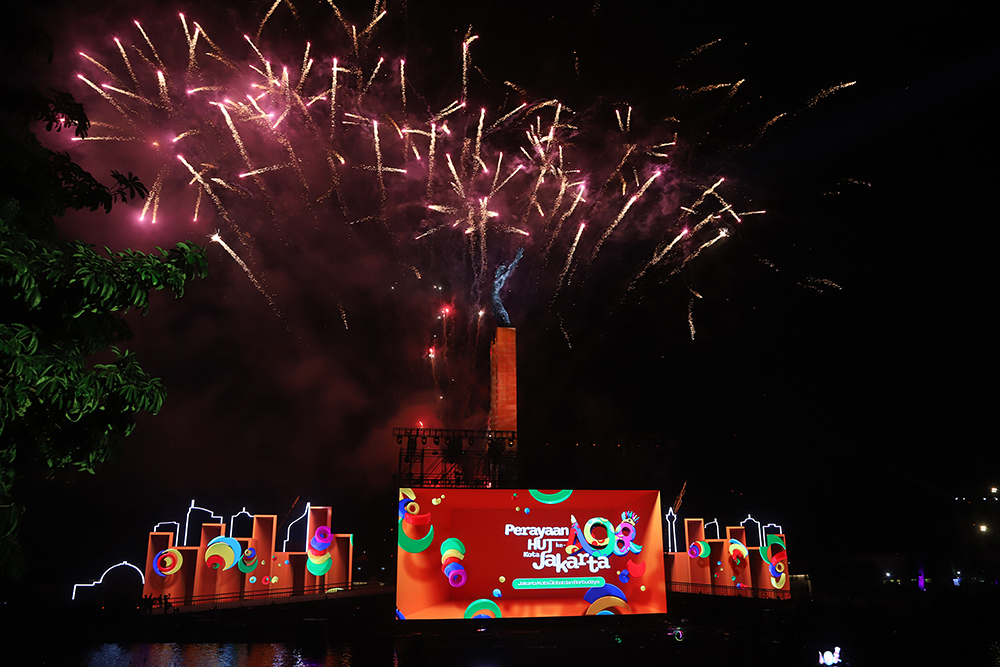 Malam puncak HUT Jakarta ke 498 di lapangan Banteng, Jakarta, Minggu (22/6/2025). (BeritaNasional/Elvis Sendouw)