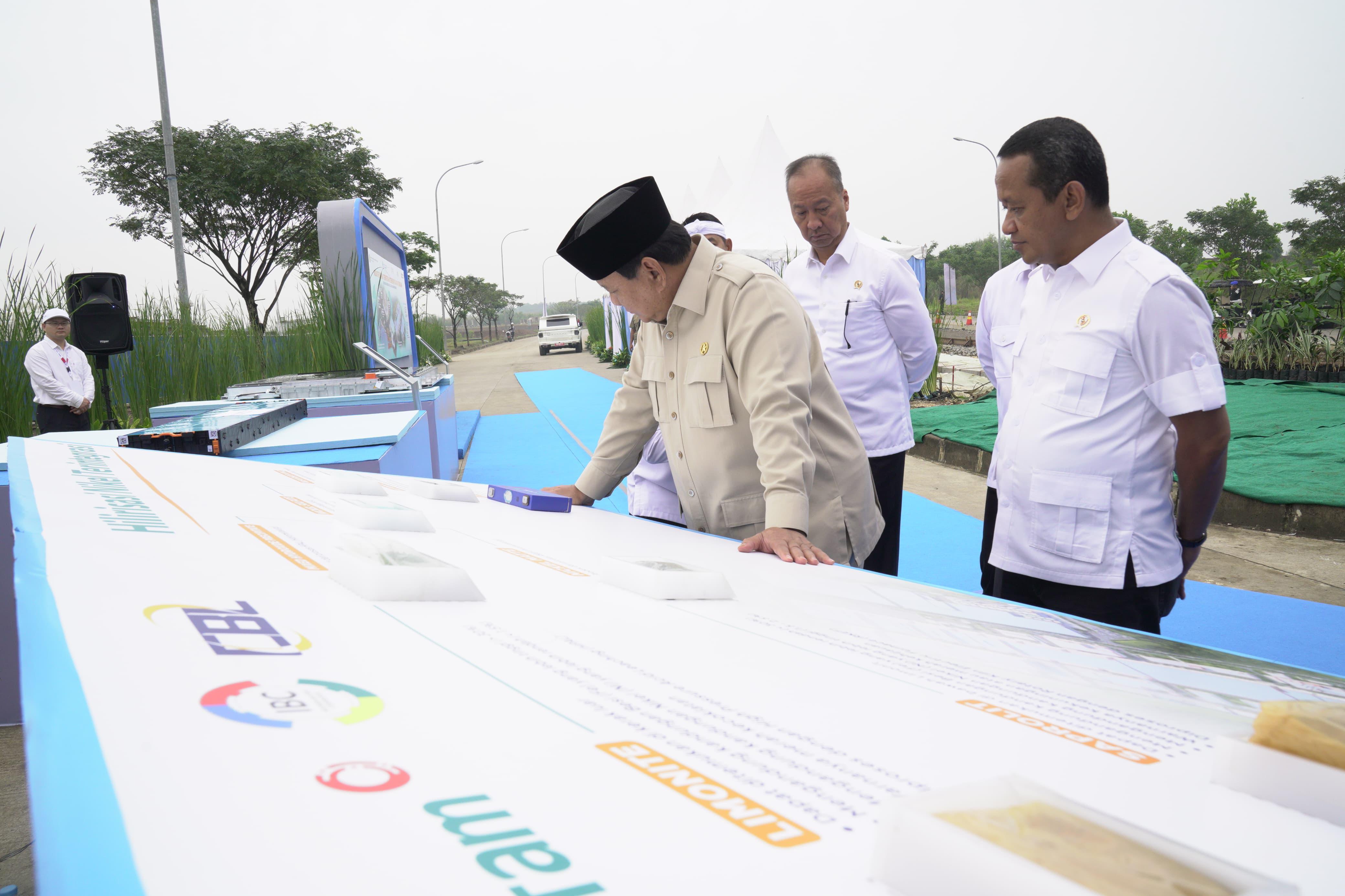 Presiden Prabowo Subianto resmikan ekosistem industri baterai kendaraan listrik. (BeritaNasional/Setpres)