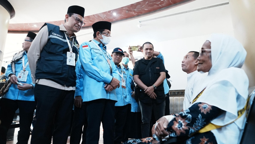 Menag Nasaruddin Umar bersama rombongan Amirul Hajj dan Timwas Haji DPR kunjungi KKHI. (Foto/Kemenag)