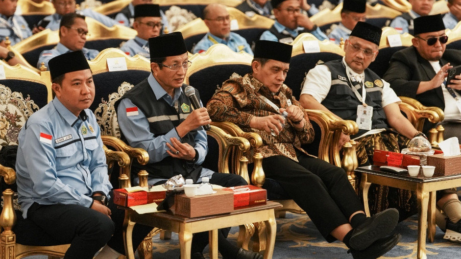 Menteri Agama Nasaruddin Umar dalam Rapat Kerja dan Rapat Dengar Pendapat Tim Pengawas Haji DPR RI. (Foto/Kemenag RI)