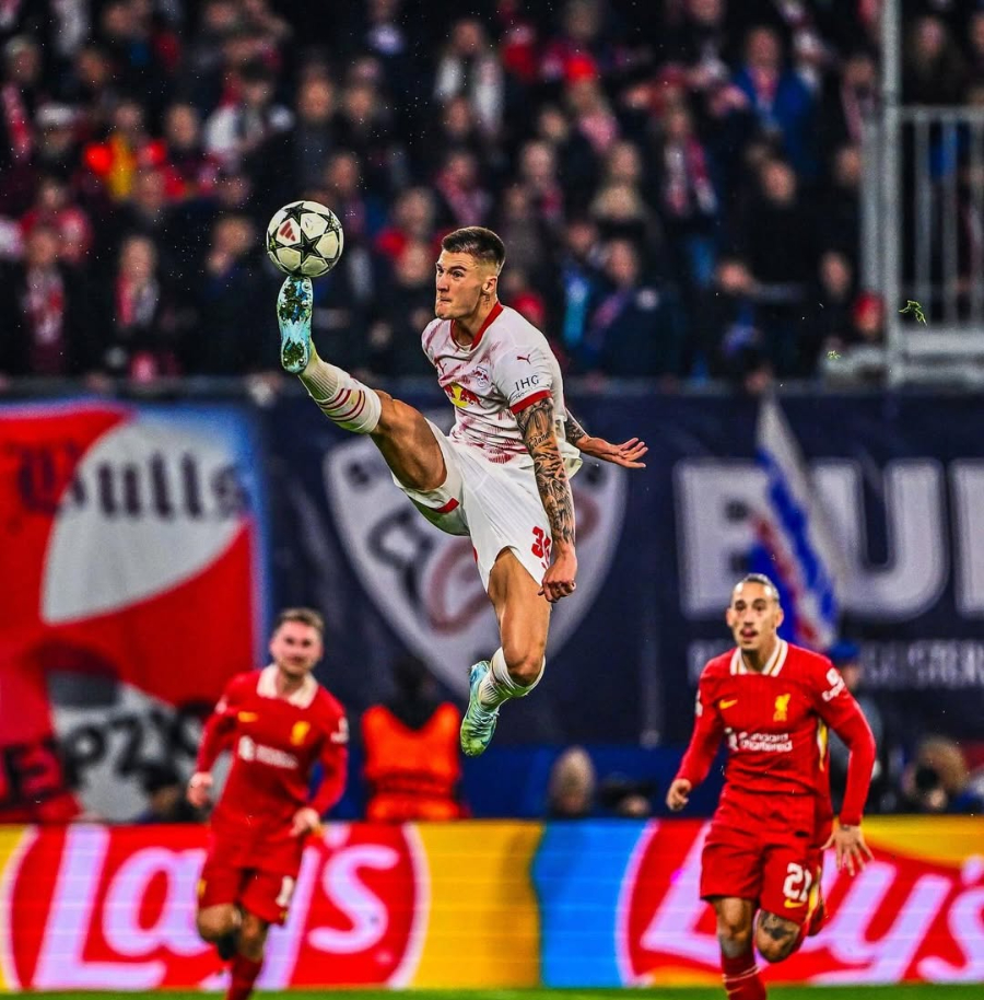 Penyerang muda RB Leipzig, Benjamin Sesko. (Foto/Instagram)