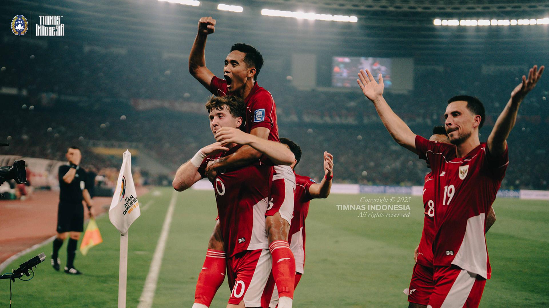 Ole Romeny saat melakukan selebrasi usai mencetak gol. (Foto/Timnas Indonesia)