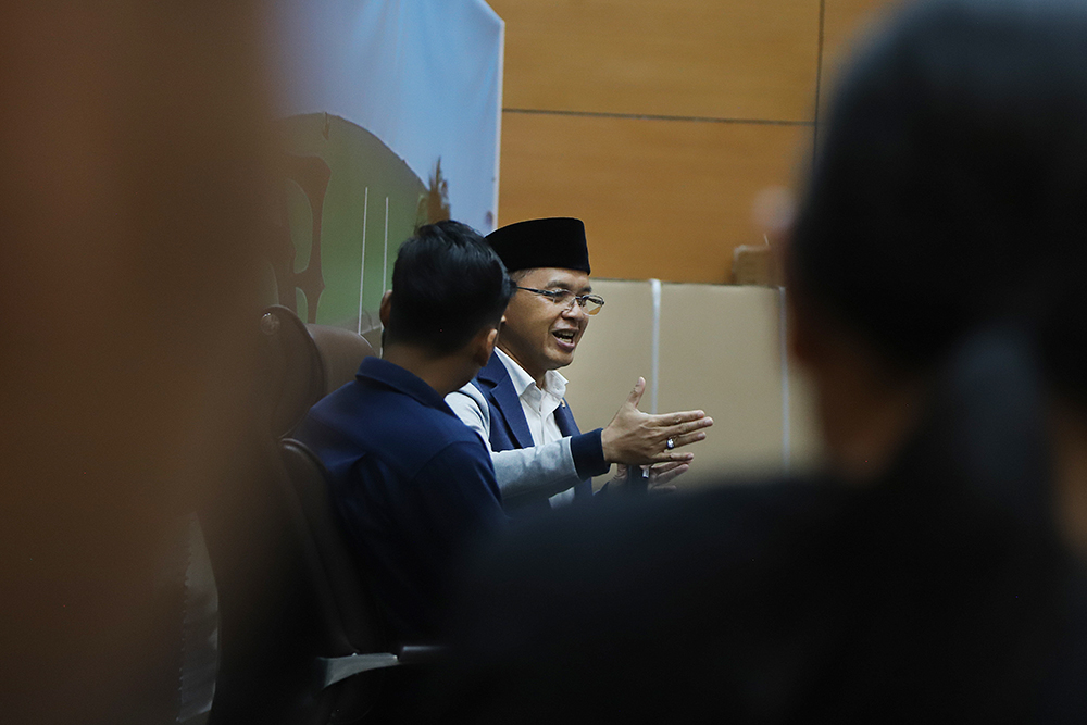 Diskusi KWP bersama DPR bahas tema “Optimalisasi Penyelenggaraan Haji Lewat Revisi UU Penyelenggaraan Ibadah Haji dan Umrah" di Ruang PPID Gedung Nusantara I, DPR, Senayan, Jakarta. (BeritaNasional/Elvis Sendouw)